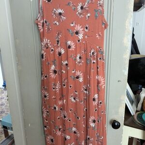 Maurices Floral Maxi Dress in Rust and White